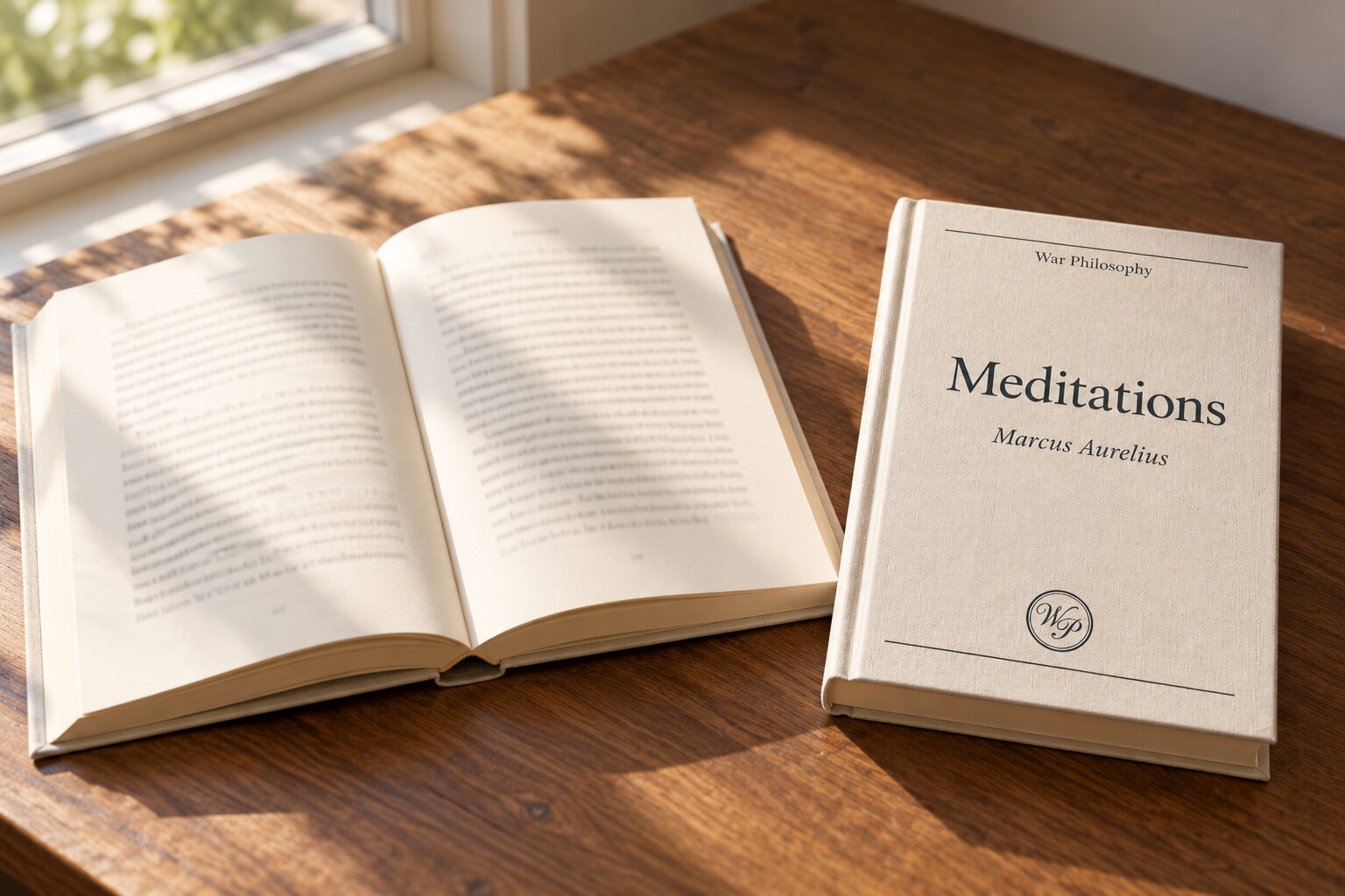 A War Philosophy edition open on a reading desk